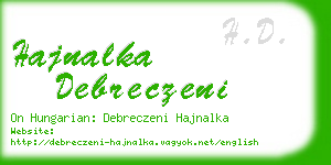 hajnalka debreczeni business card